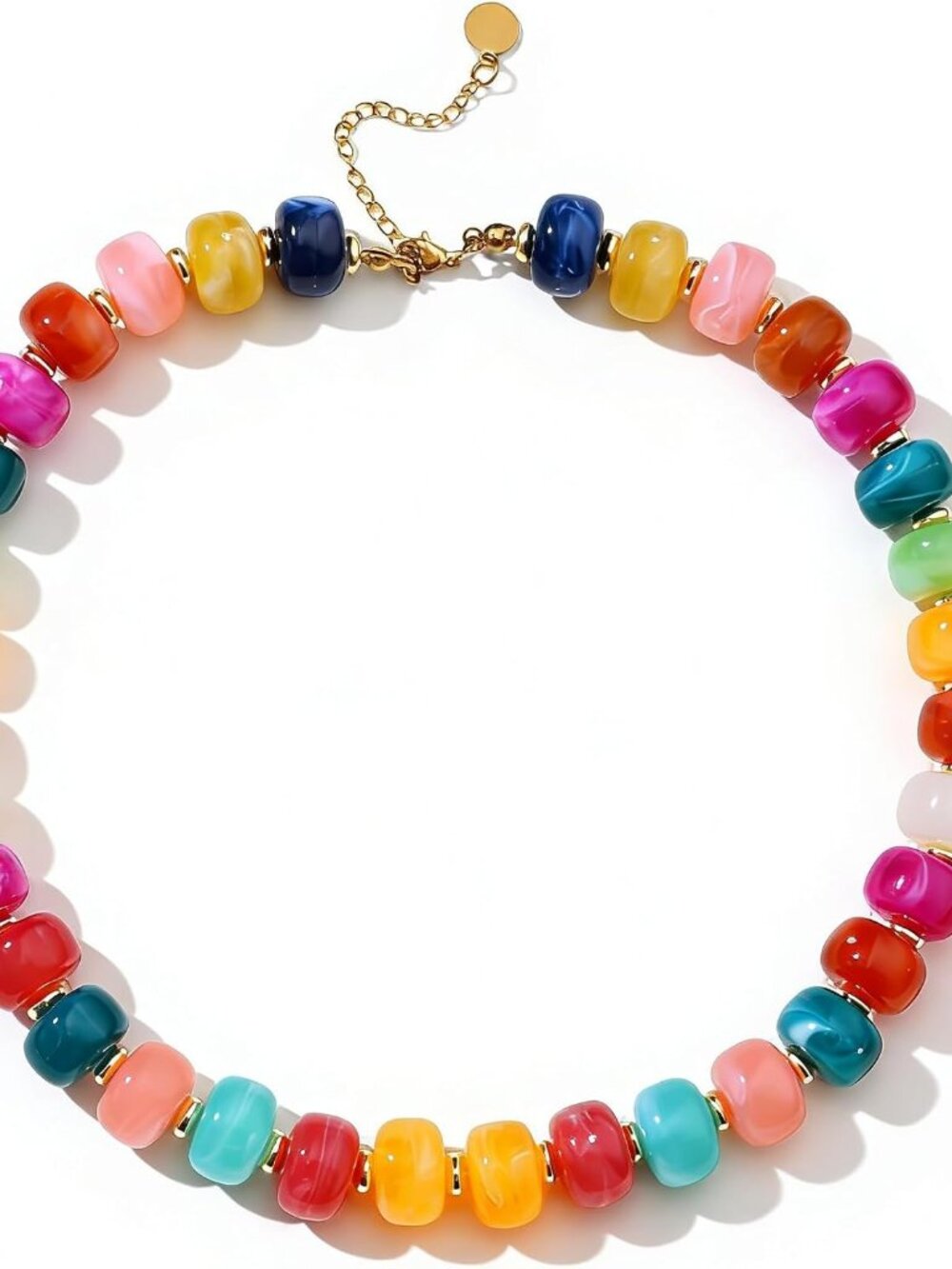 Vibrant Chunky Beaded Choker Necklace for Women - Handmade Boho Style Jewelry